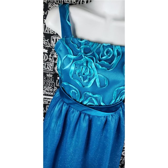 Rare Editions Blue Dress Size 16 - Picture 2 of 14